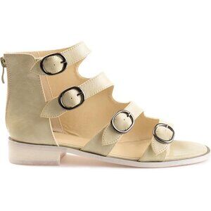 Brinley Co. Women's Oakly Sandals High-top Side Buckle Bone Beige Size 9 Reg